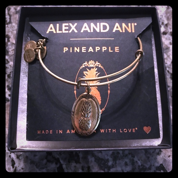 Alex and Ani Jewelry - Alex and Ani Pineapple Bracelet Gold Retired